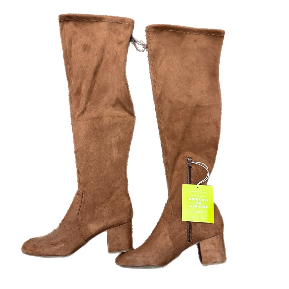 Brown Suede Knee-High Boots